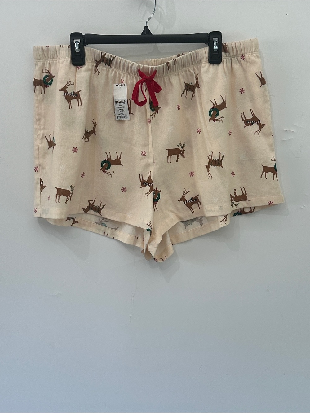NEW Kohls Women’s XXL Christmas Reindeer Pajama Shorts Flannel Holiday Lounge